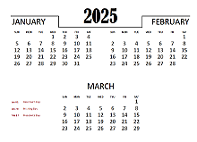2025 Quarterly Calendar Template
