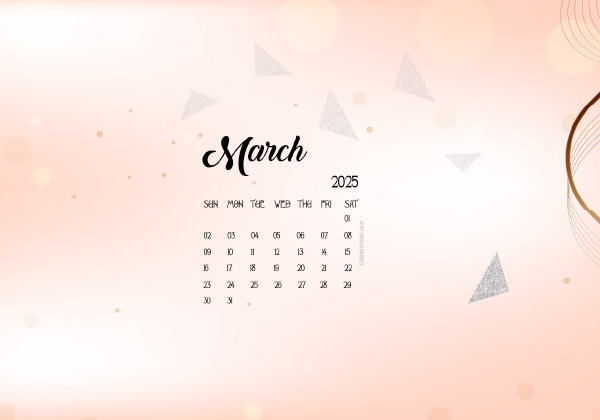 March 2025 Wallpaper Calendar Cute Glitter.png